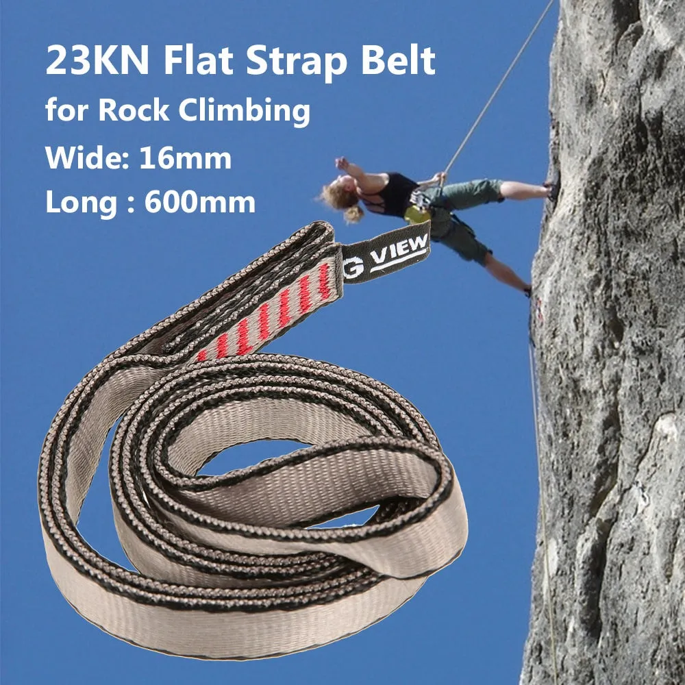 23KN 60cm/2ft Rope Runner Webbing Sling Flat Strap Belt for Mountaineering Rock Climbing Caving Rappelling Rescue Engineering