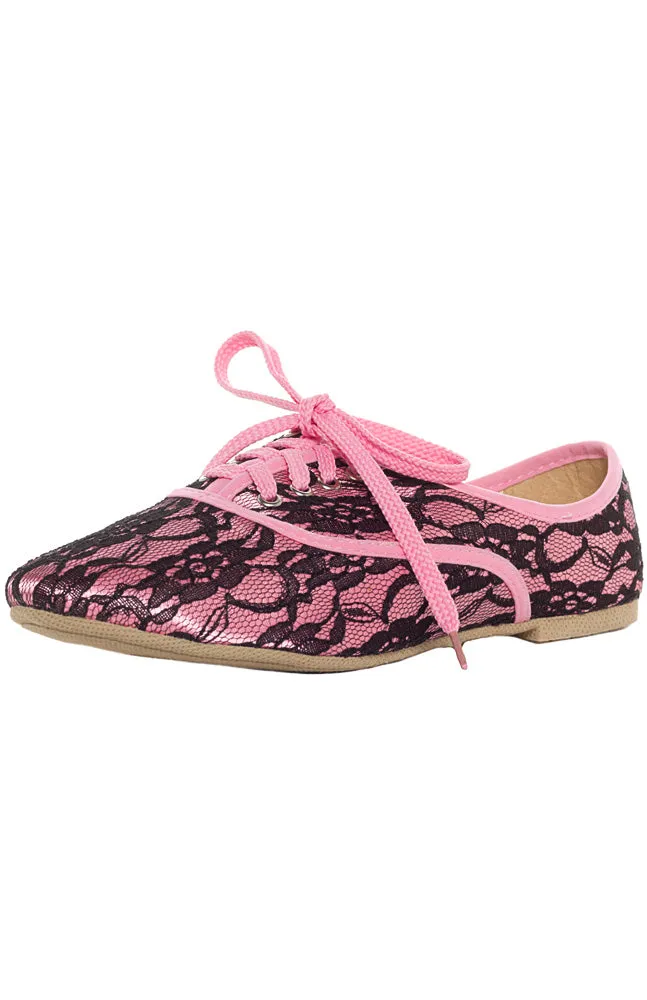 ACE OF LACE OXFORD SHOES PINK