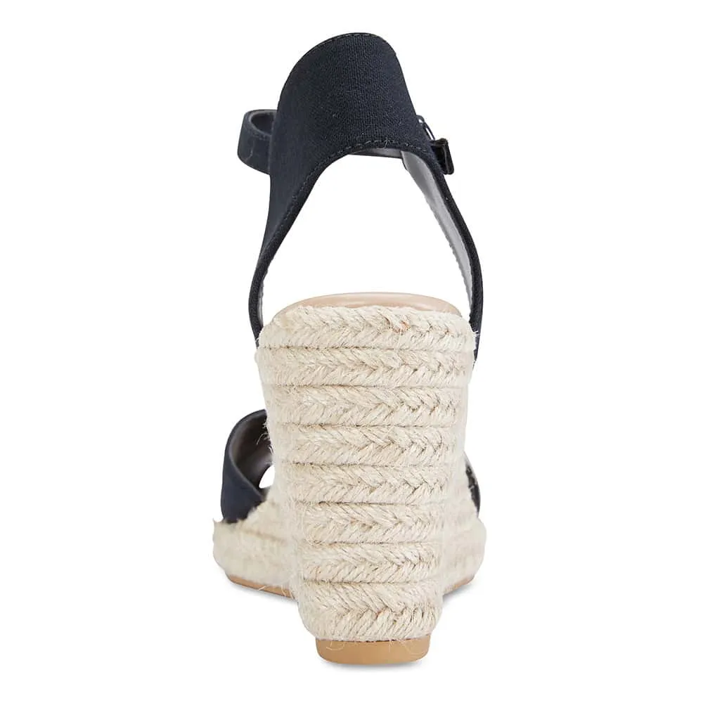 Aloha Espadrille in Black Fabric