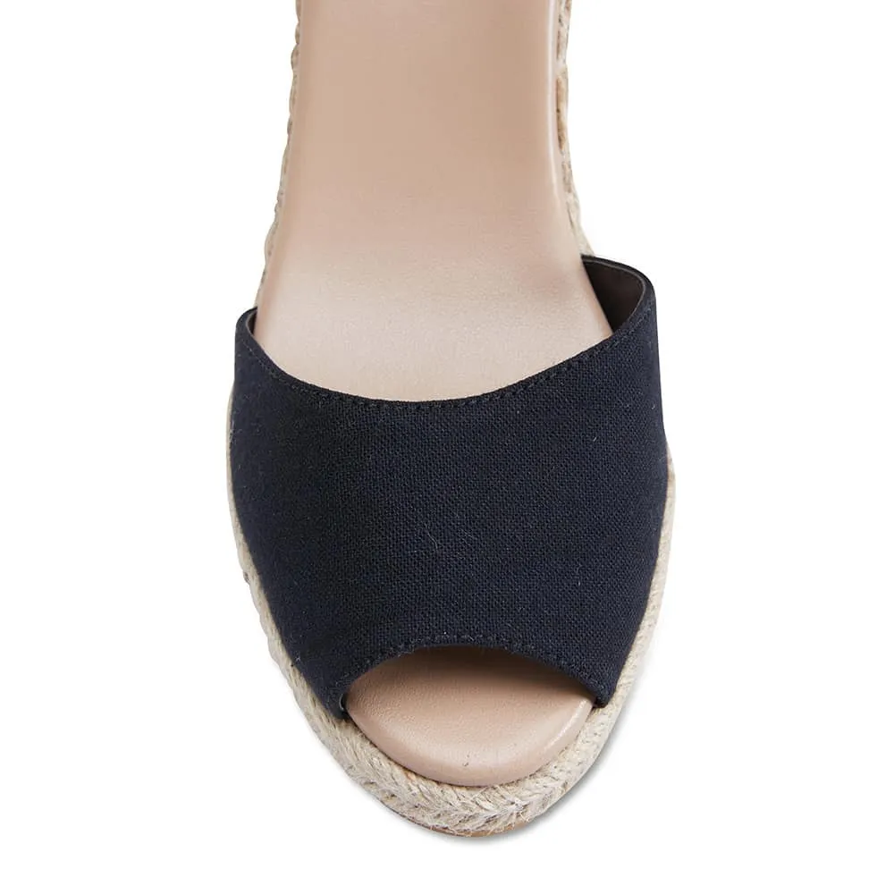 Aloha Espadrille in Black Fabric