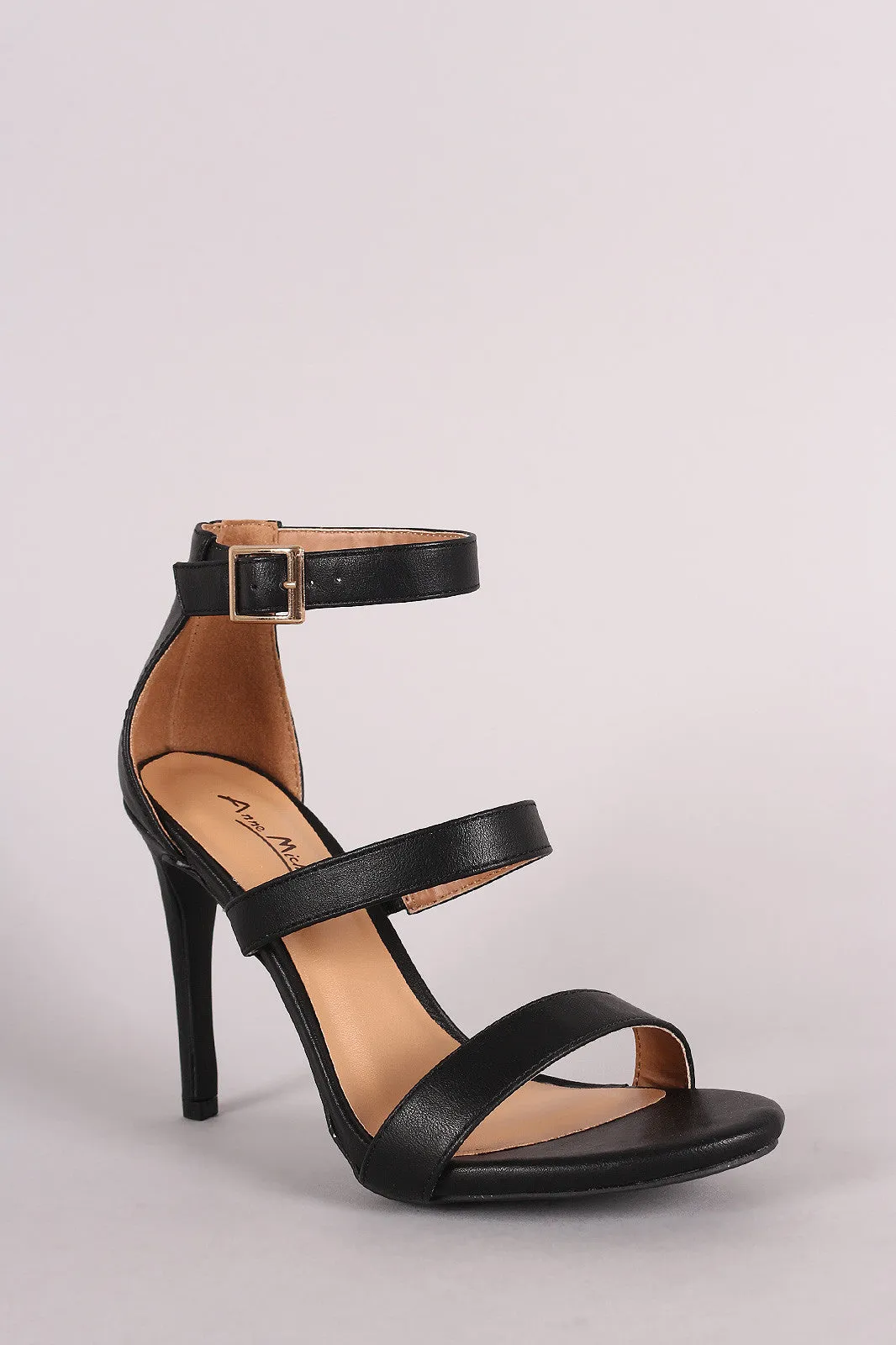 Anne Michelle Triple Straps Single Sole Heel