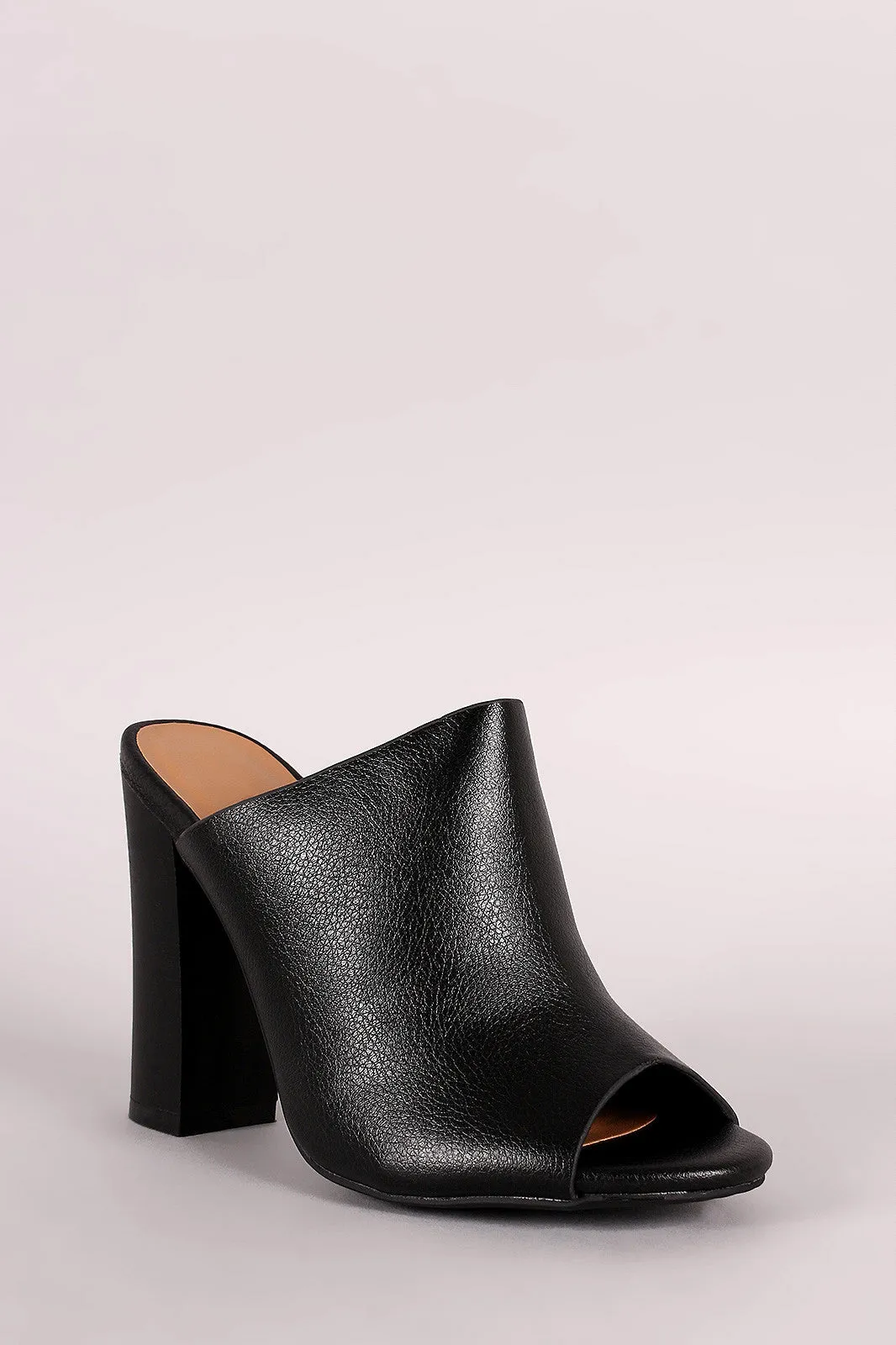 Bamboo Peep Toe Chunky Heel