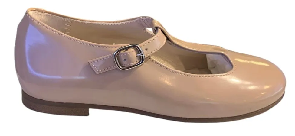 Beberlis Girls Sepia Leather T-Strap