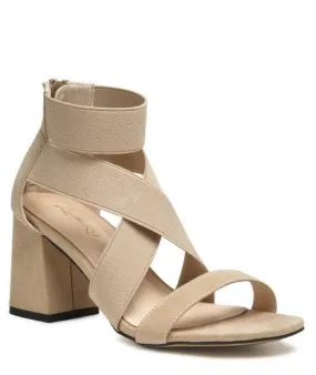 Benicia Elastic Strappy Block Heel Sandals