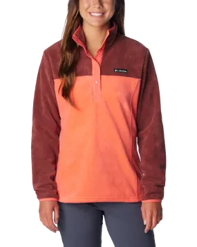 Benton Springs Half Snap Pullover Fleece Jacket in Juicy & Spice