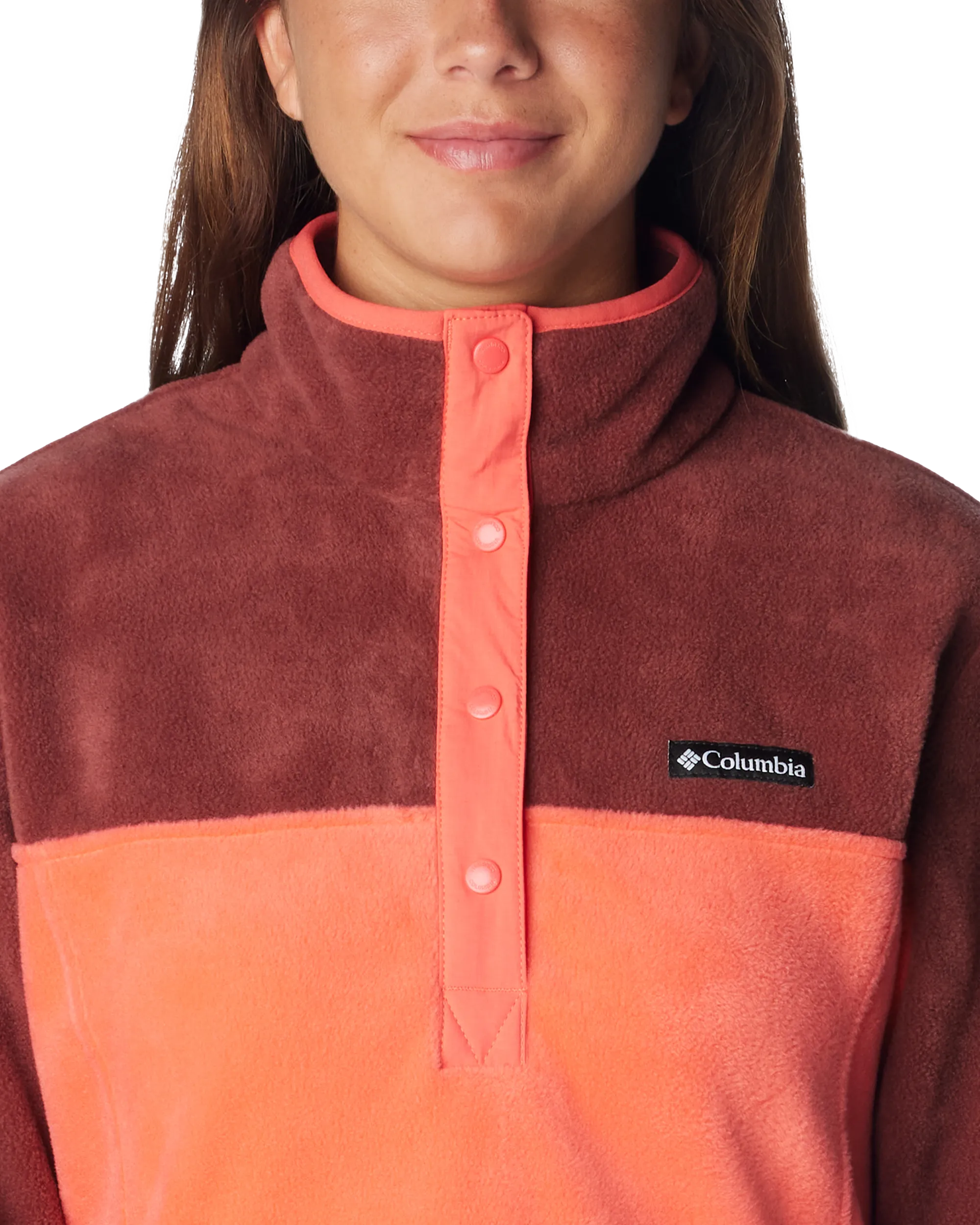 Benton Springs Half Snap Pullover Fleece Jacket in Juicy & Spice