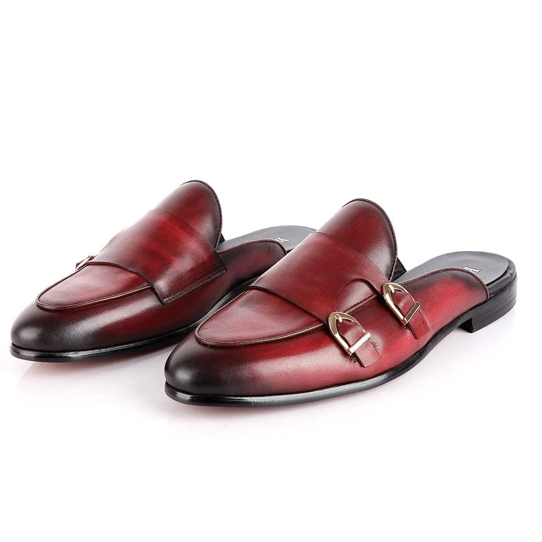 Berluti Double Monk Strap Wine Half Shoe