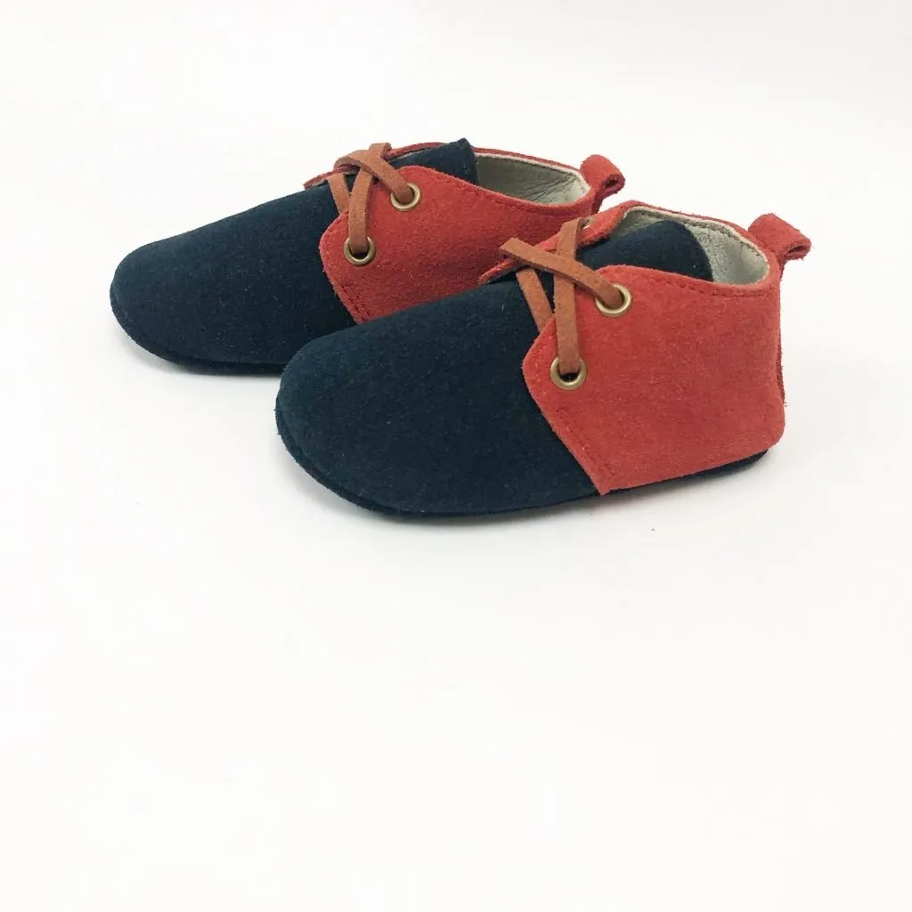 Byrd Oxford Shoes - Navy & Rust