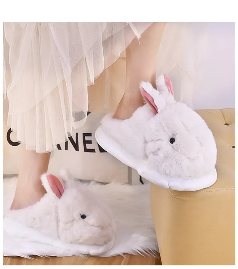 Cartoon Rabbit Fur Slippers