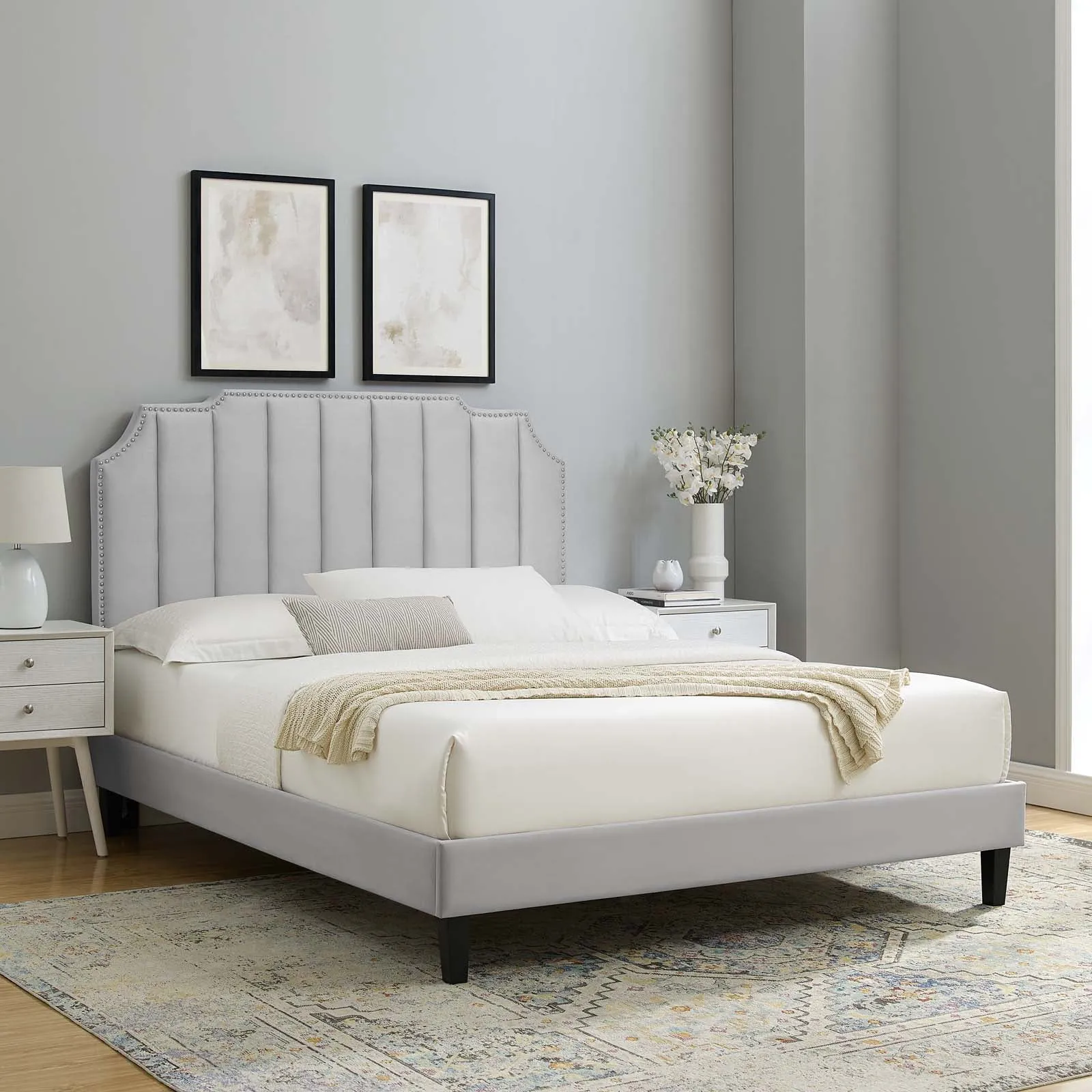 Colette Performance Velvet Platform Bed by Modway