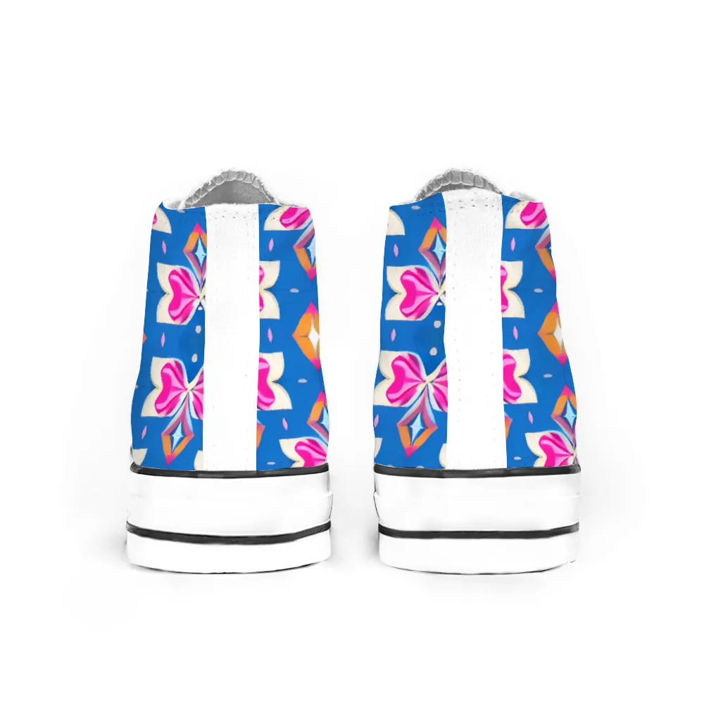 Colorful Pattern Collection - Classic Unisex High Top Canvas Sneakers