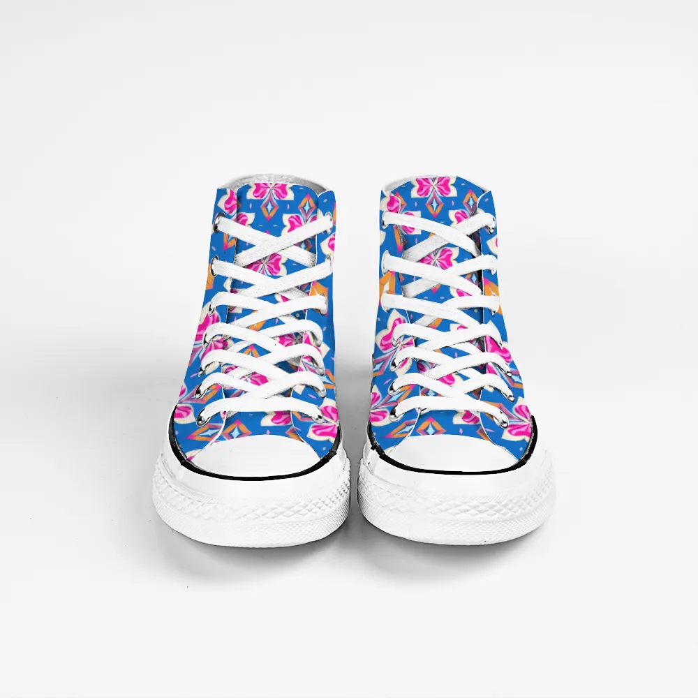 Colorful Pattern Collection - Classic Unisex High Top Canvas Sneakers