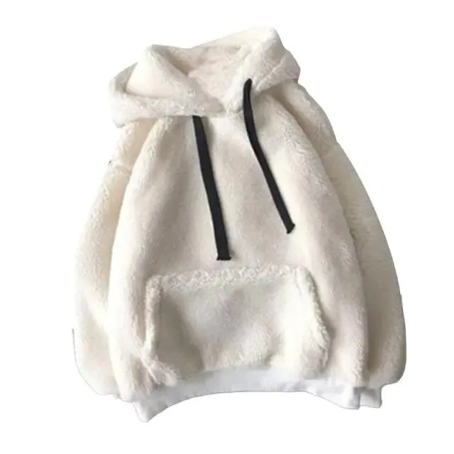 Cozy Women’s Fuzzy Fleece Hoodie | Lambs Wool Sweatshirt with Pockets