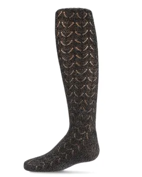 Girls' Shimmer Pointelle Cotton Tights