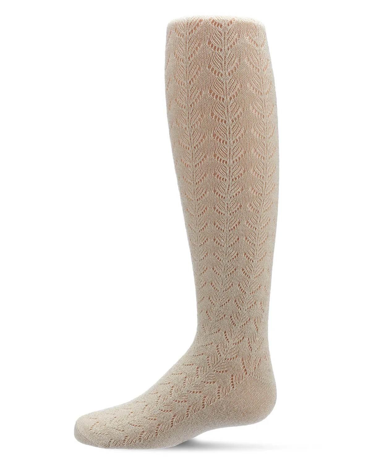 Girls' Shimmer Pointelle Cotton Tights