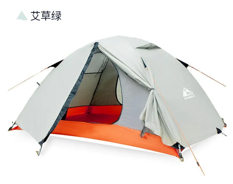 Hewolf - 2 Person Waterproof Camping Tent - Double Layer, 4 Seasons - Perfect for Outdoor Recreation, Hiking, Fishing, and Beach Tours