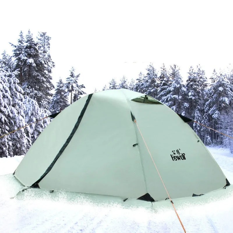 Hewolf - 2 Person Waterproof Camping Tent - Double Layer, 4 Seasons - Perfect for Outdoor Recreation, Hiking, Fishing, and Beach Tours