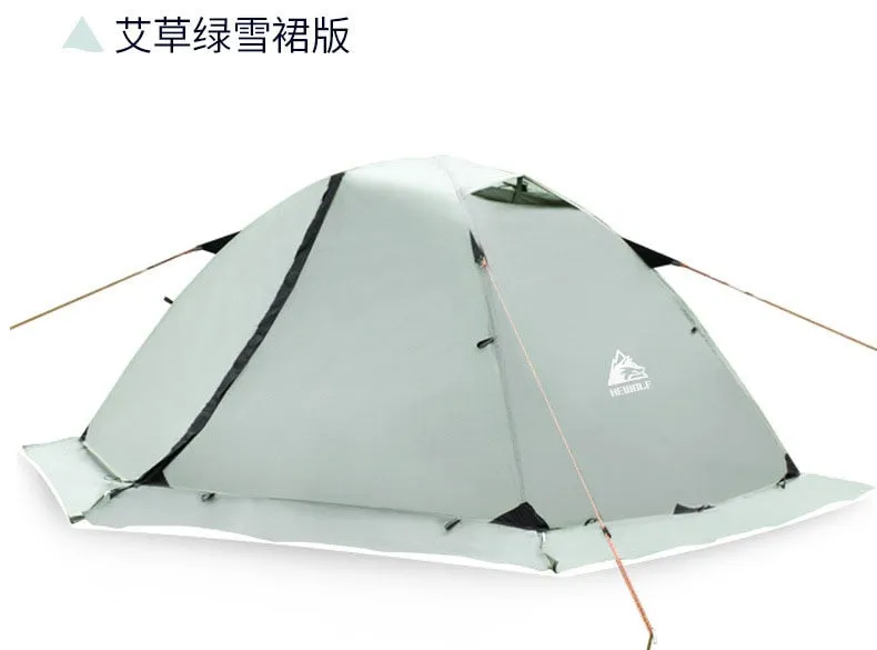 Hewolf - 2 Person Waterproof Camping Tent - Double Layer, 4 Seasons - Perfect for Outdoor Recreation, Hiking, Fishing, and Beach Tours