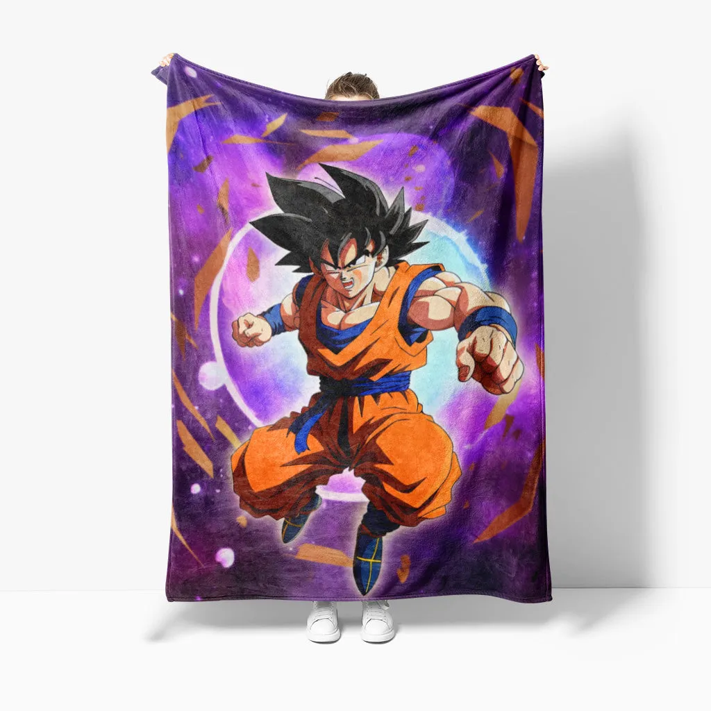 High Quality Sherpa Fleece Blanket for Goku Fans