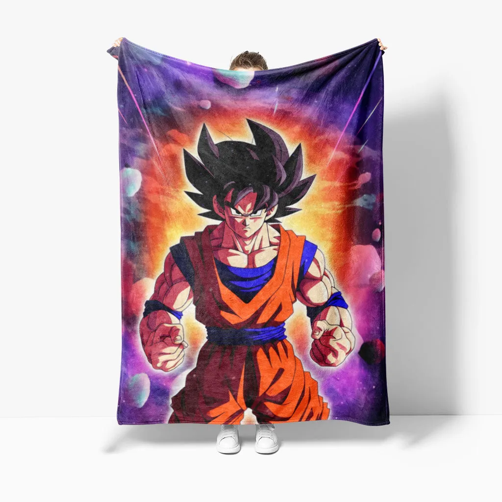 High Quality Sherpa Fleece Blanket for Goku Fans