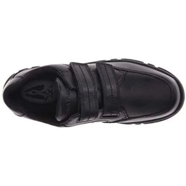 Hush Puppies Jace Black Leather School Uniform Shoes