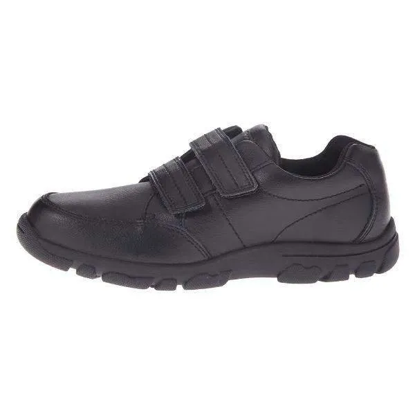 Hush Puppies Jace Black Leather School Uniform Shoes