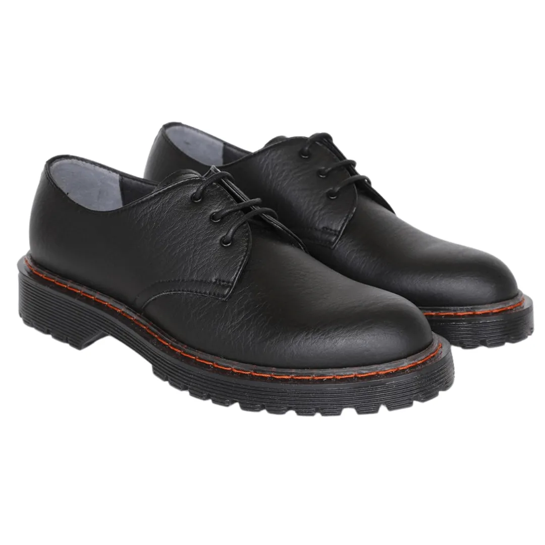 'James' vegan-leather Oxford shoe by Good Guys - black