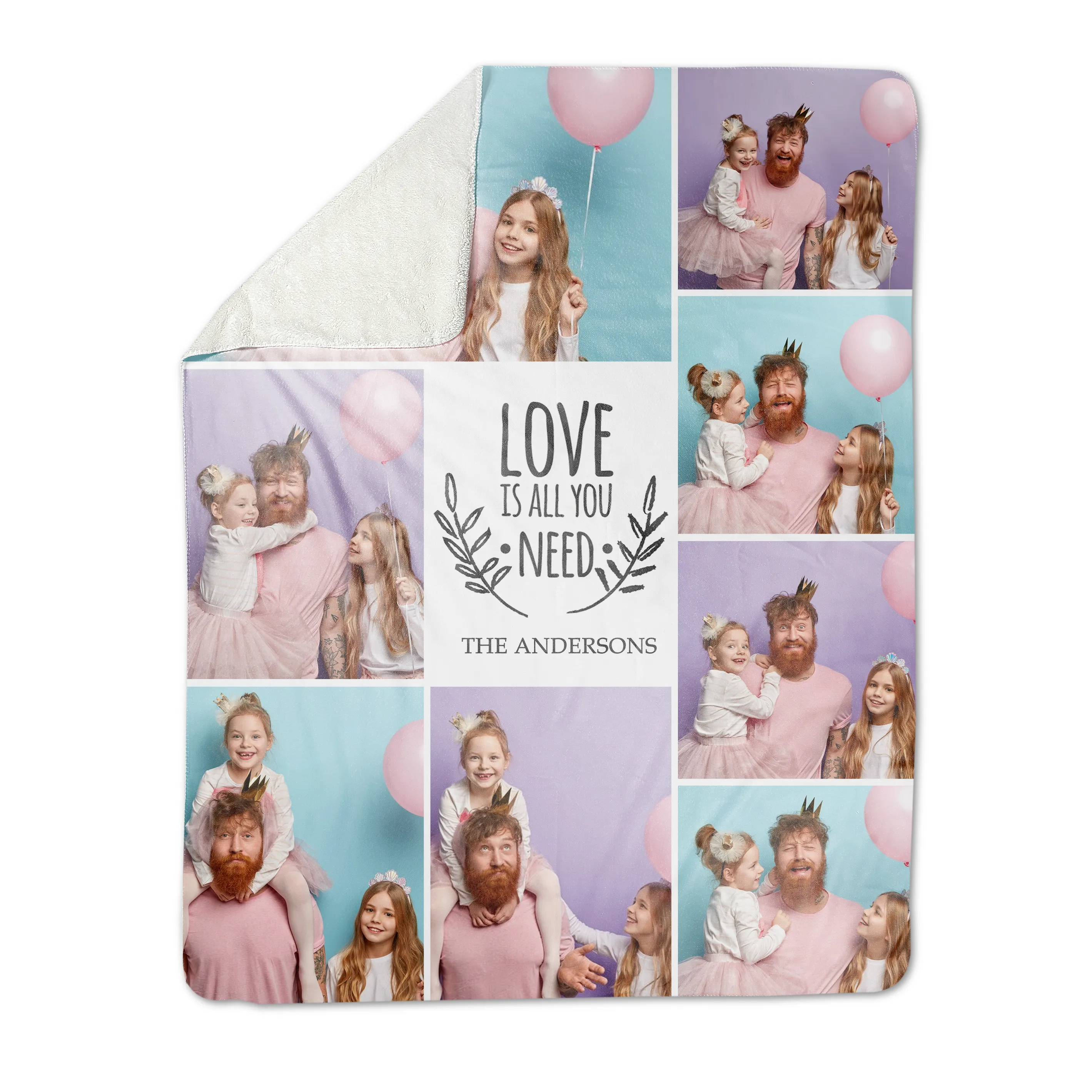 Love Is All You Need Collage Premium Fleece Photo Blanket