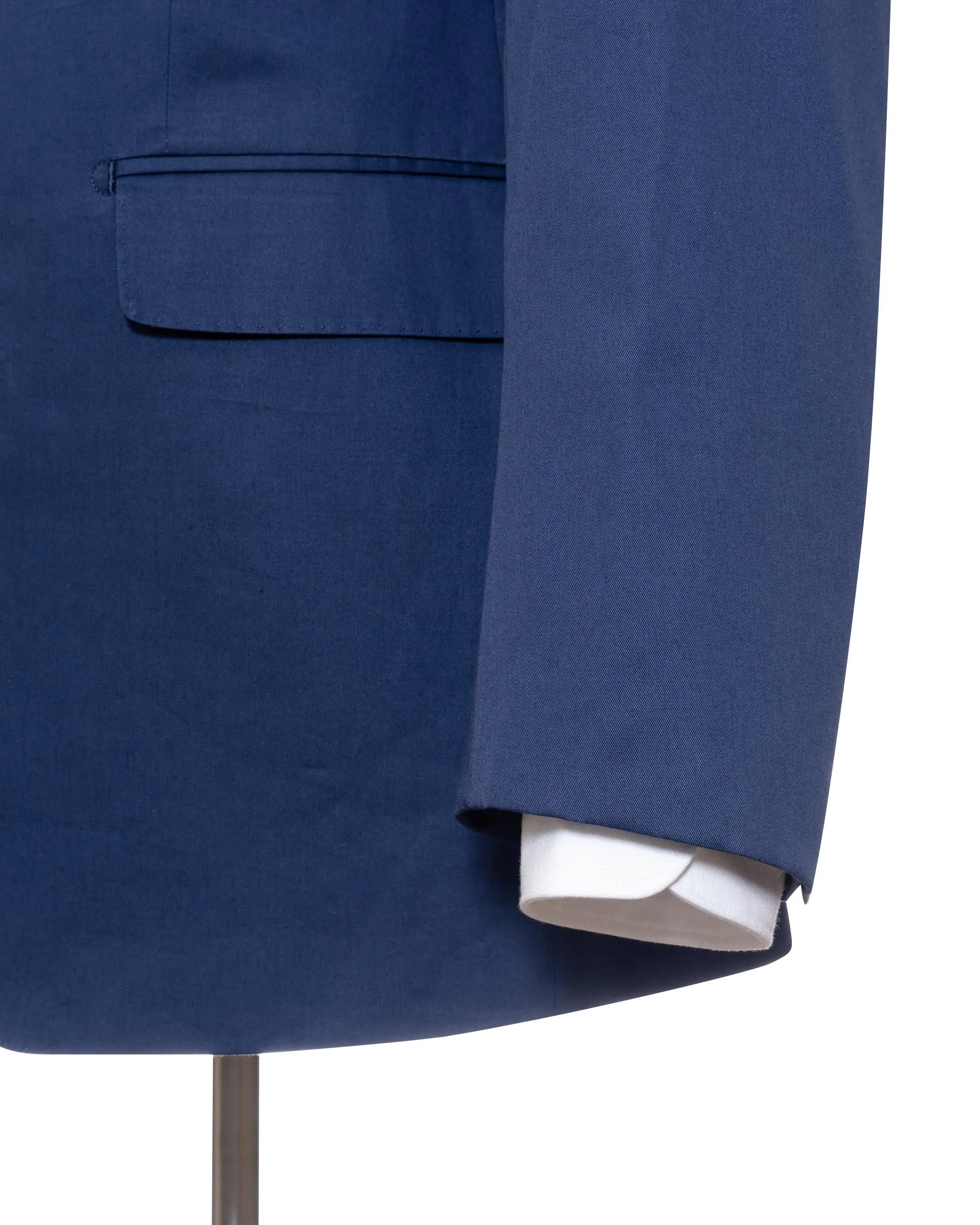 Mid Blue Stretch Cotton Two Piece Suit