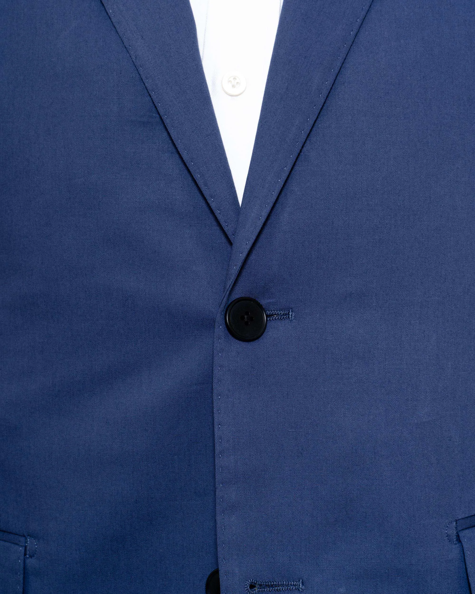 Mid Blue Stretch Cotton Two Piece Suit