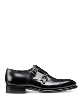 Monk Santoni Men's Carter Cap Toe Double Strap Dress Shoes