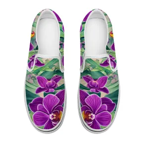 Orchid Flowers Collection - Unisex Slip-On Canvas Sneakers