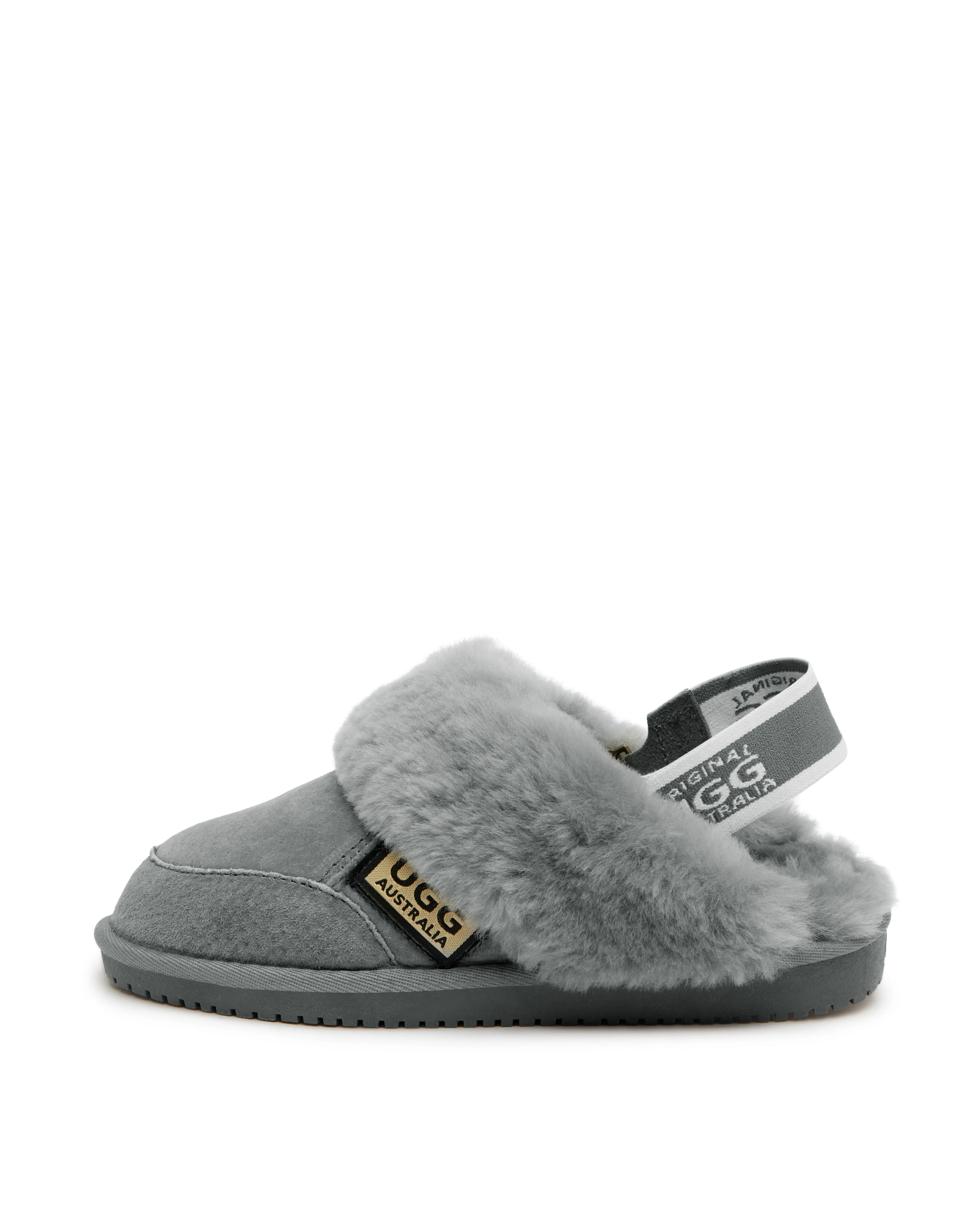 Original UGG Australia Chestnut Scuffs & Slippers Grey With Band