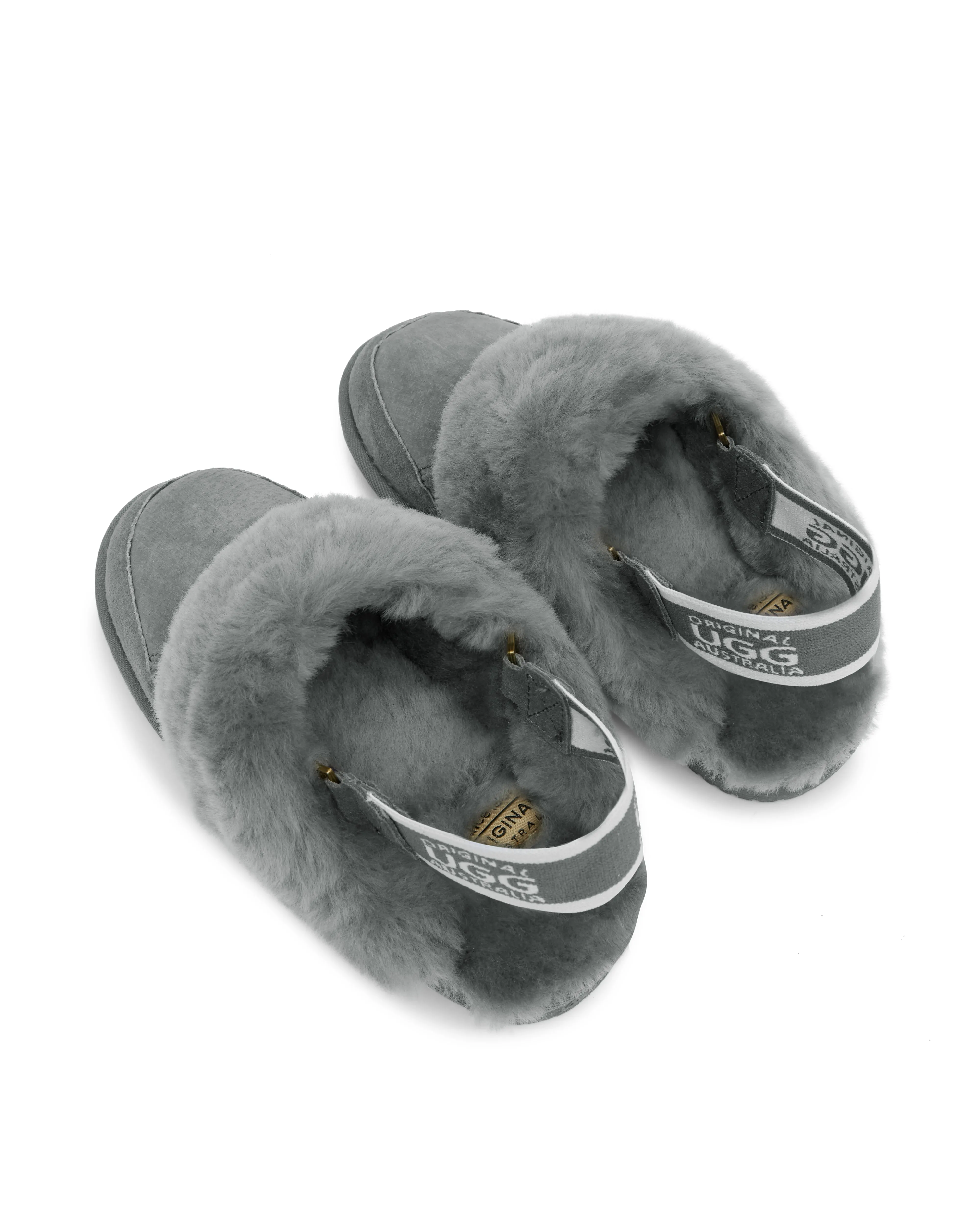 Original UGG Australia Chestnut Scuffs & Slippers Grey With Band