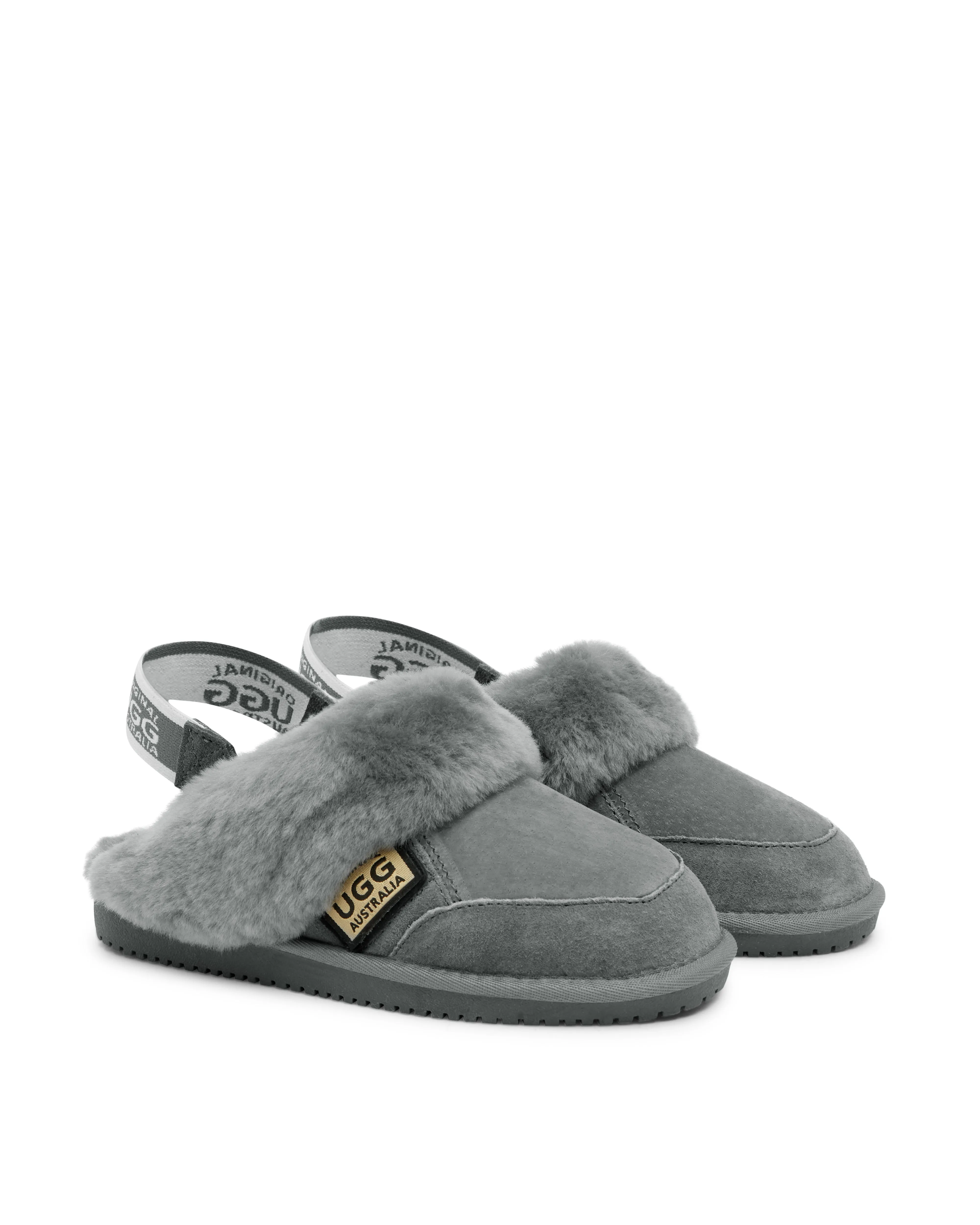 Original UGG Australia Chestnut Scuffs & Slippers Grey With Band