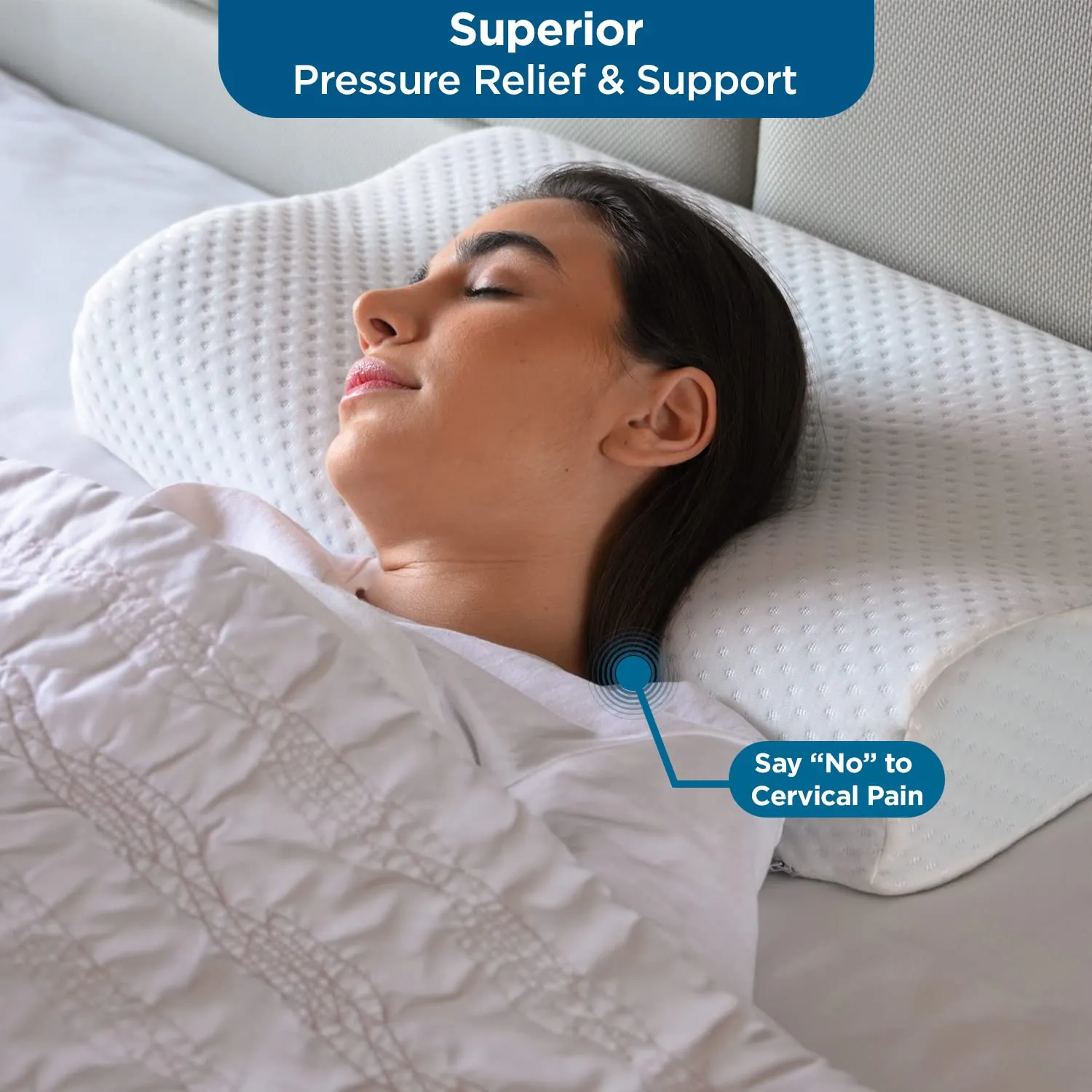 Orthopedic Memory Foam Cervical Contour Pillow for Neck & Shoulder Pain