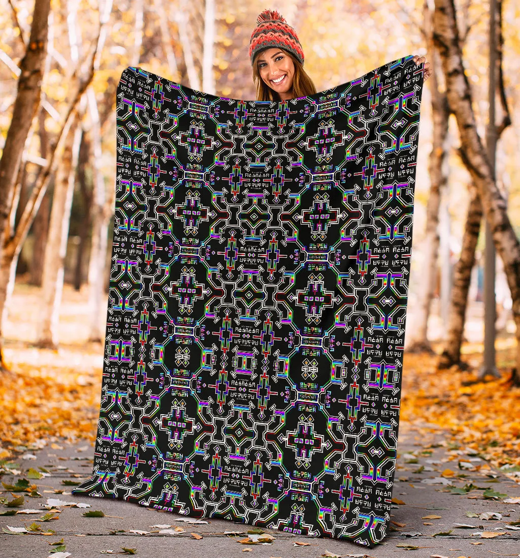 Prismatic Grid Micro Fleece Blanket