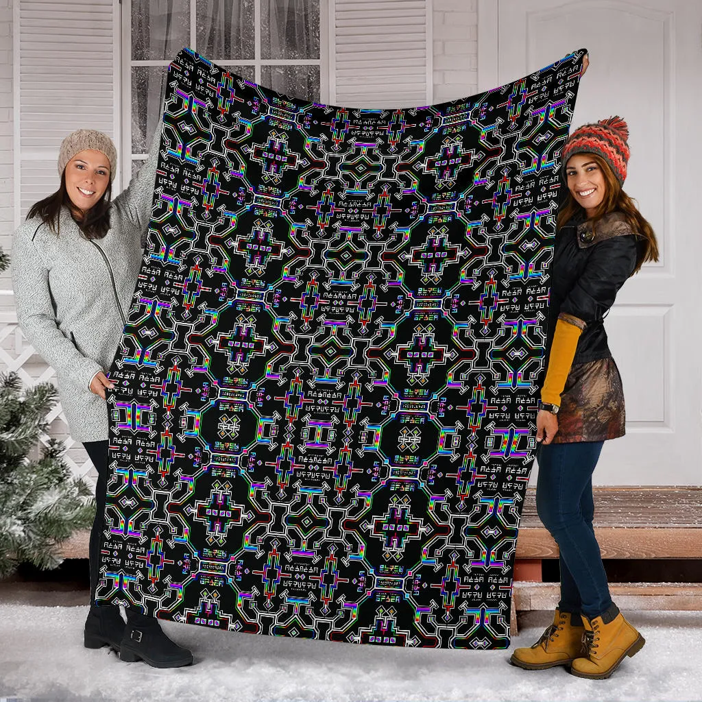 Prismatic Grid Micro Fleece Blanket