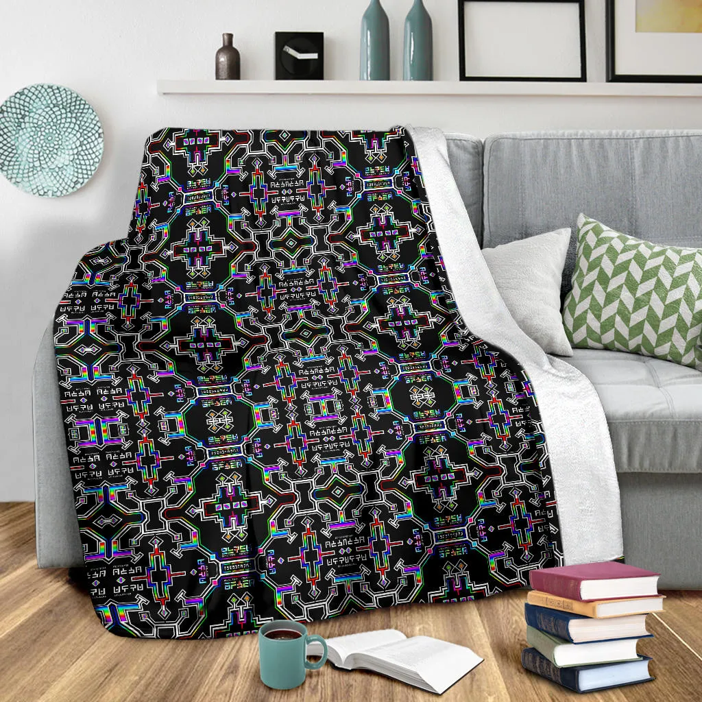 Prismatic Grid Micro Fleece Blanket