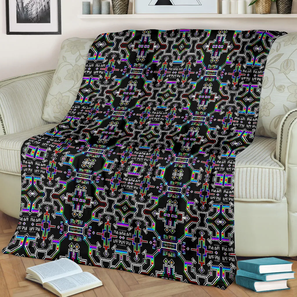 Prismatic Grid Micro Fleece Blanket