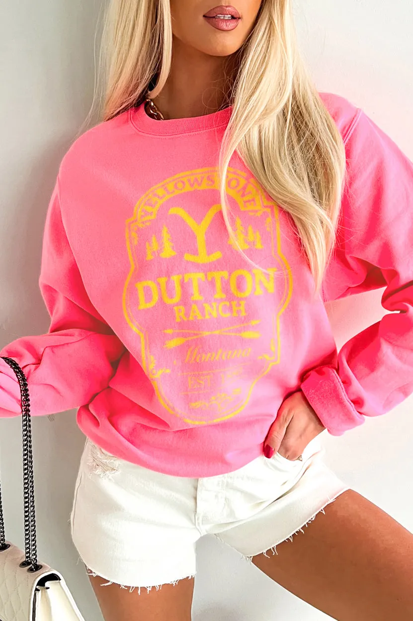 "Dutton Ranch" Graphic Crewneck (Hot Pink)