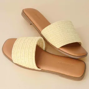 Sesame Raffia Slide Sandal