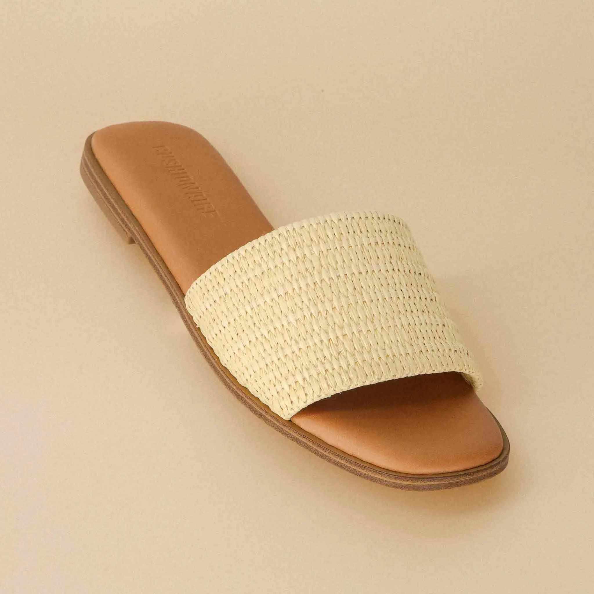 Sesame Raffia Slide Sandal