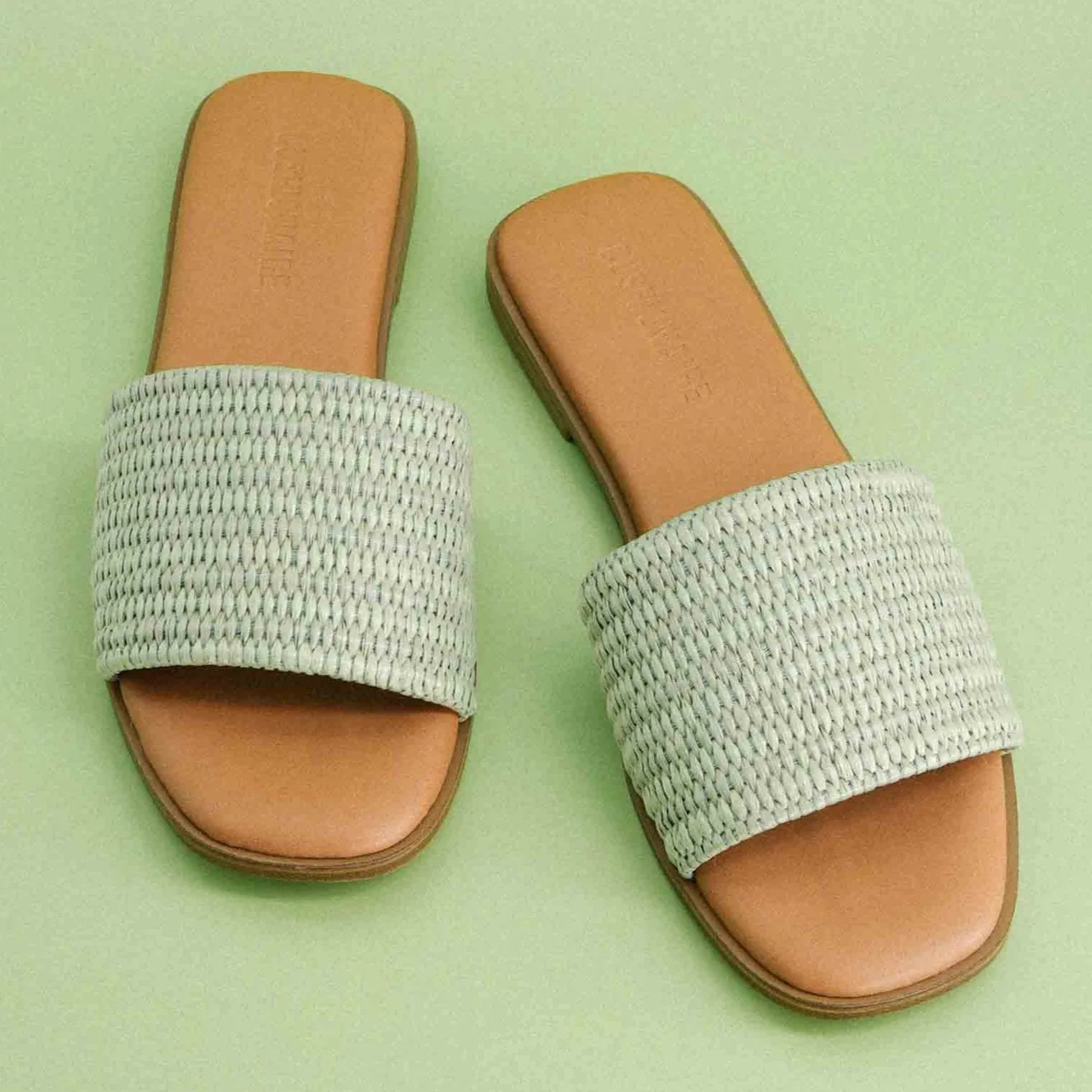 Sesame Raffia Slide Sandal