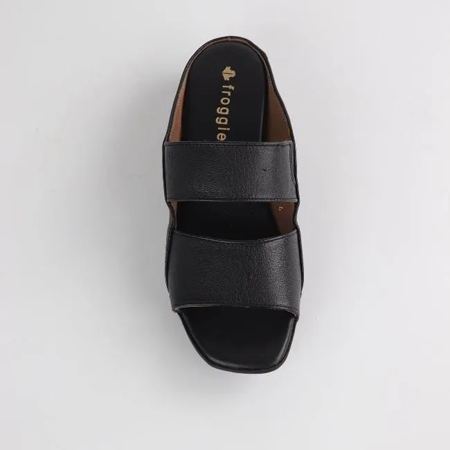 Slip-on Mule Sandal in Black - 12317