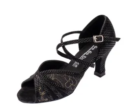 Stephanie “Go Go Dance” Gold and Black Ballroom Shoe