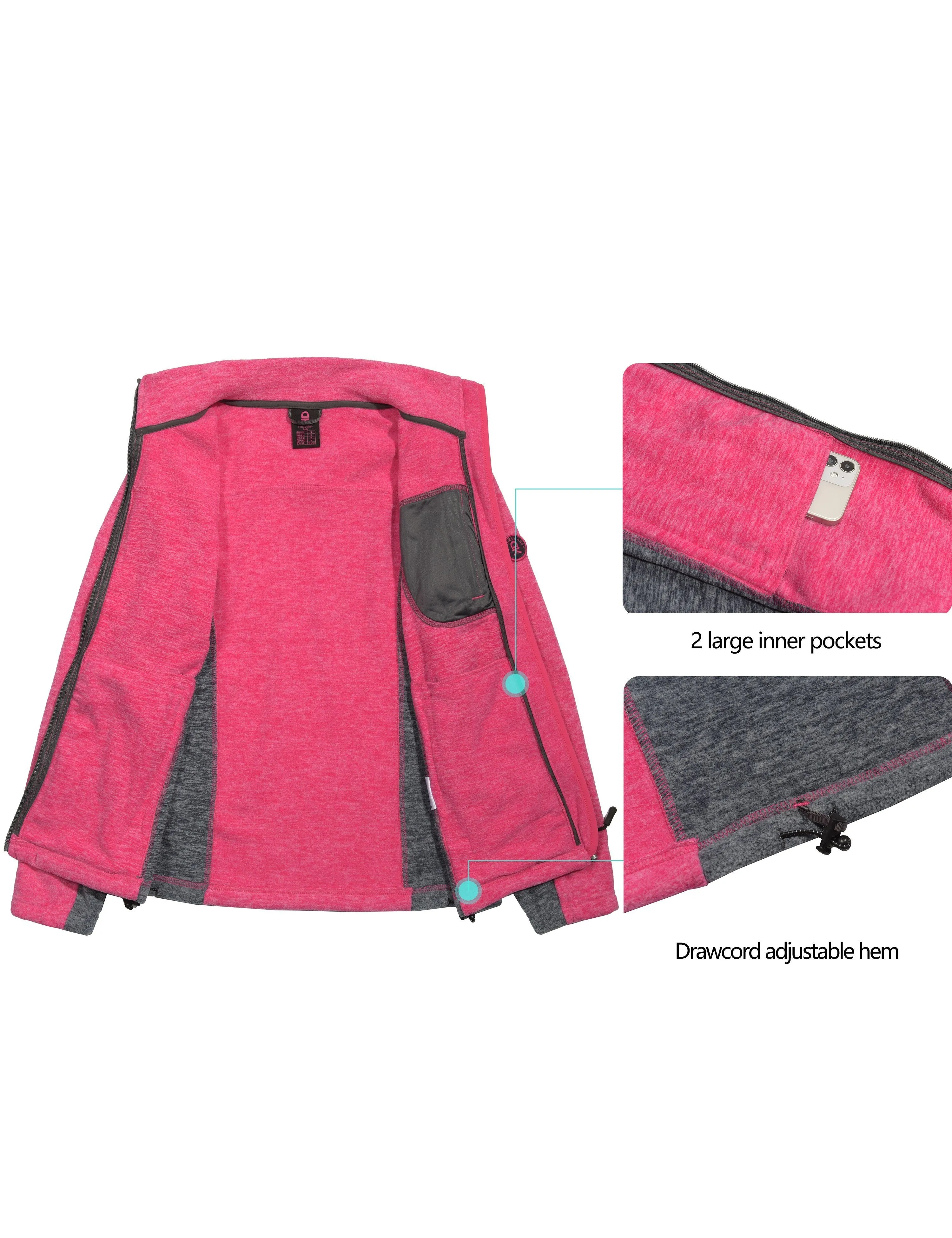 Women's Lightweight Recycled Polar Fleece Hiking Jacket